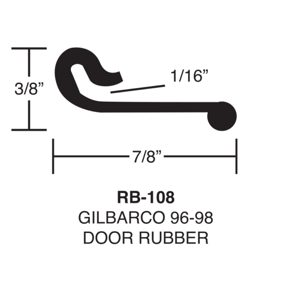 Rubber (12 Foot Roll) for Gilbarco 90 Series Door Seal