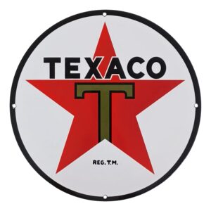 Texaco Star Porcelain Sign - 12" x 12"