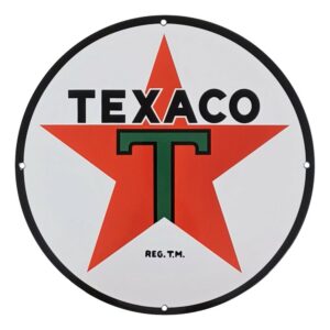 Texaco Star Porcelain Sign - 12" x 12"