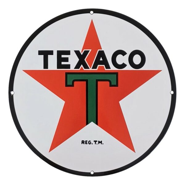 Texaco Star Porcelain Sign - 12" x 12"