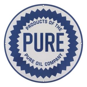 Pure Oil Company Porcelain Sign - 12" x 12"