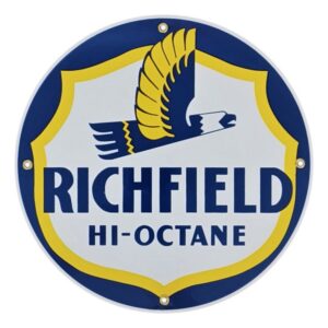 Richfield Hi-Octane Porcelain Sign - 12" x 12"