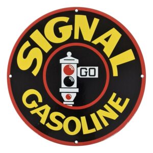 Signal Gasoline Porcelain Sign - 12" x 12"