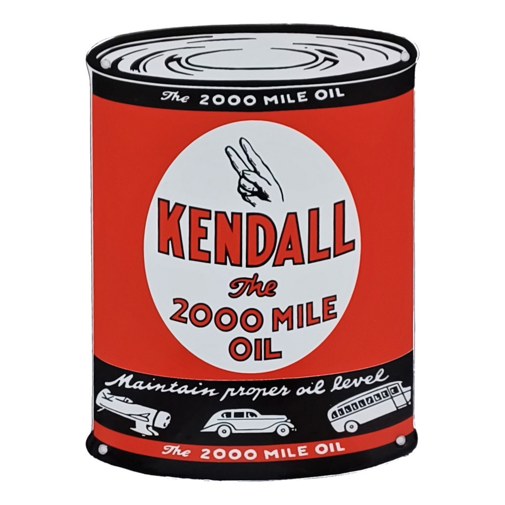 Kendall Oil Can Porcelain Sign - 8" x 11"