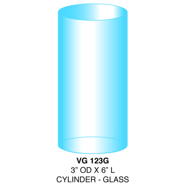 Cylinder - Glass - 3" OD x 6" L