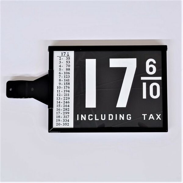 Black powder-coated pricer box with conduit mount