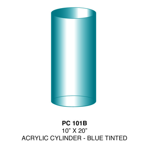 Cylinder - Blue Tinted Acrylic - 10" x 20"