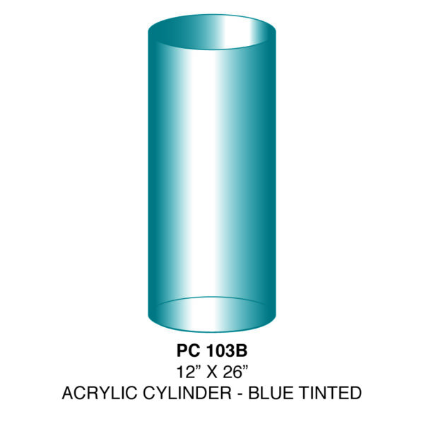 Cylinder - Blue Tinted Acrylic - 12" x 26"