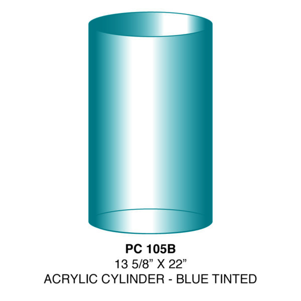 Cylinder - Blue Tinted Acrylic - 13-5/8" x 22"
