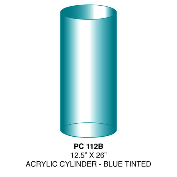 Cylinder - Blue Tinted Acrylic - 12.5" x 26"