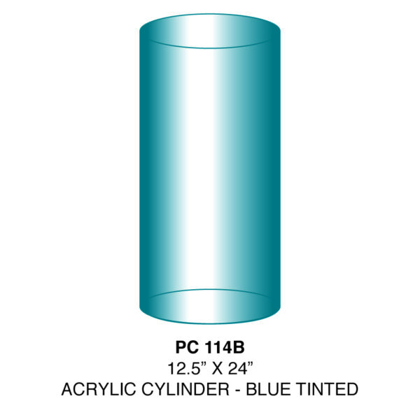 Cylinder - Blue Tinted Acrylic - 12.5" x 24"