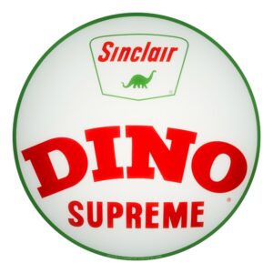 Sinclair Dino Supreme 13.5" Gas Pump Globe single lens