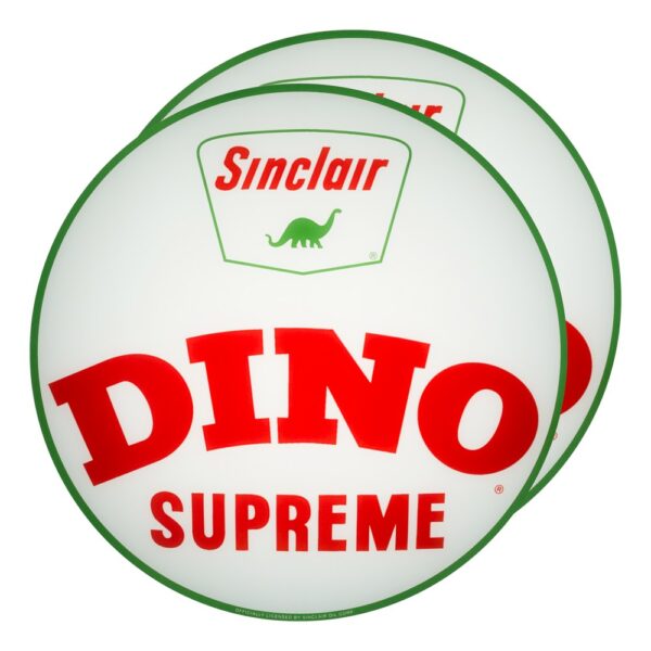 Sinclair Dino Supreme 13.5" Gas Pump Globe lens pair