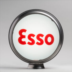 Esso Block Letter 15" Gas Pump Globe with unpainted steel body