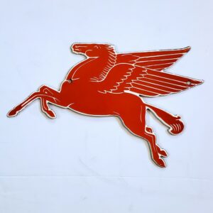 Mobil Pegasus Die Cut Porcelain Sign - 10" x 7"