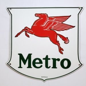 Metro Mobil Die Cut Porcelain Sign - 12" x 12"