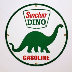 Sinclair Dino Porcelain Sign - 12" x 12"