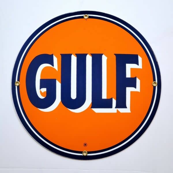 Gulf Porcelain Sign - 12" x 12"