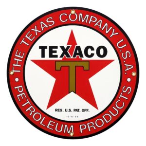 Texaco The Texas Co Products Porcelain Sign - 12" x 12"