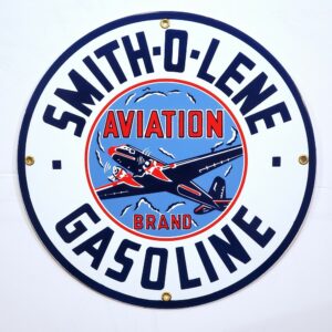 Smitholene Gasoline Porcelain Sign - 12" x 12"