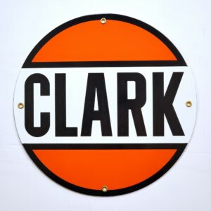 Clark Gasoline Porcelain Sign - 12" x 12"