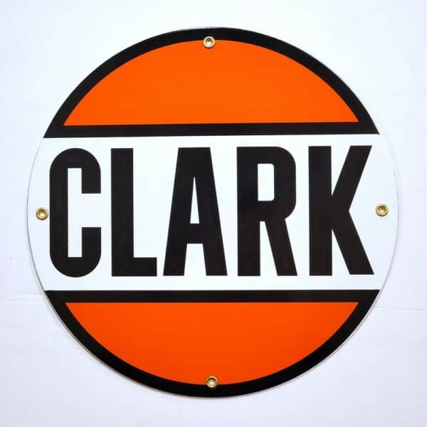 Clark Gasoline Porcelain Sign - 12" x 12"