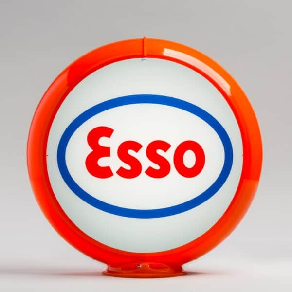 Esso (oval logo) 13.5" Gas Pump Globe with orange plastic body