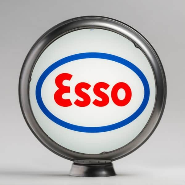 Esso (oval logo) 13.5" Gas Pump Globe with unpainted steel body