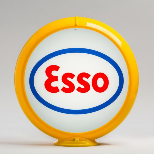Esso (oval logo) 13.5" Gas Pump Globe with yellow plastic body