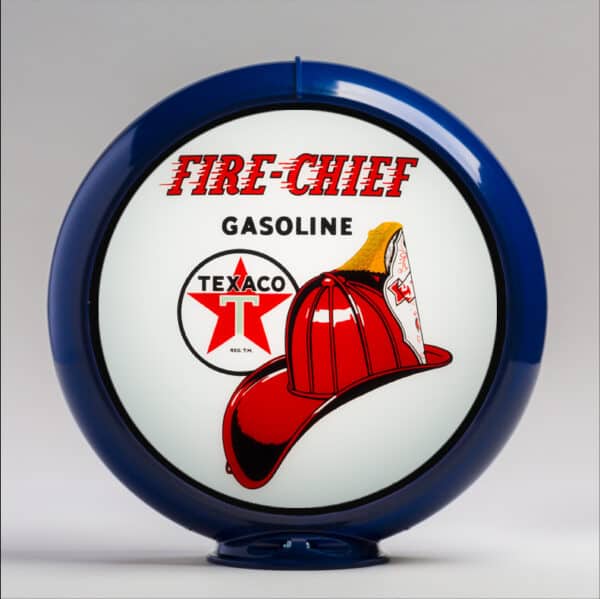 Texaco Fire Chief 13.5" Gas Pump Globe with dark blue plastic body
