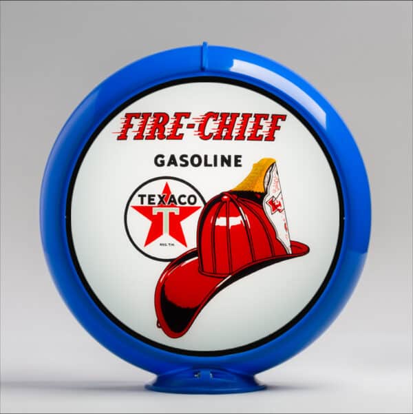 Texaco Fire Chief 13.5" Gas Pump Globe with light blue plastic body
