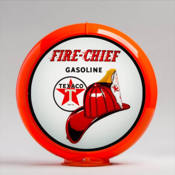 Texaco Fire Chief 13.5" Gas Pump Globe with orange plastic body