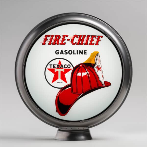 Texaco Fire Chief 13.5" Gas Pump Globe with unpainted steel body