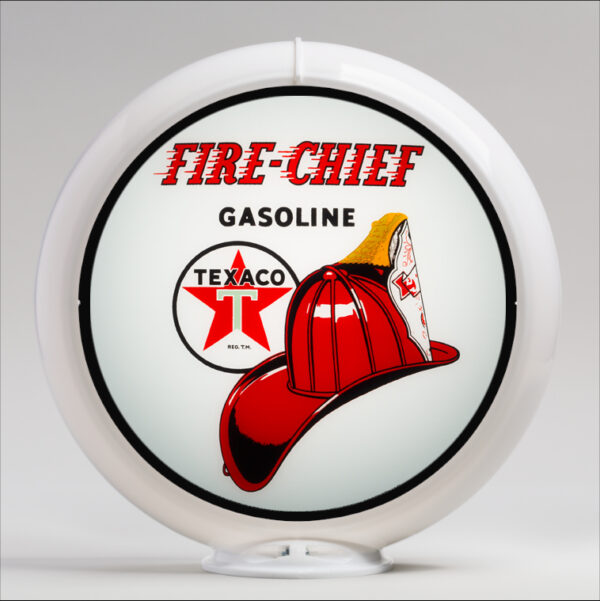 Texaco Fire Chief 13.5" Gas Pump Globe with white plastic body