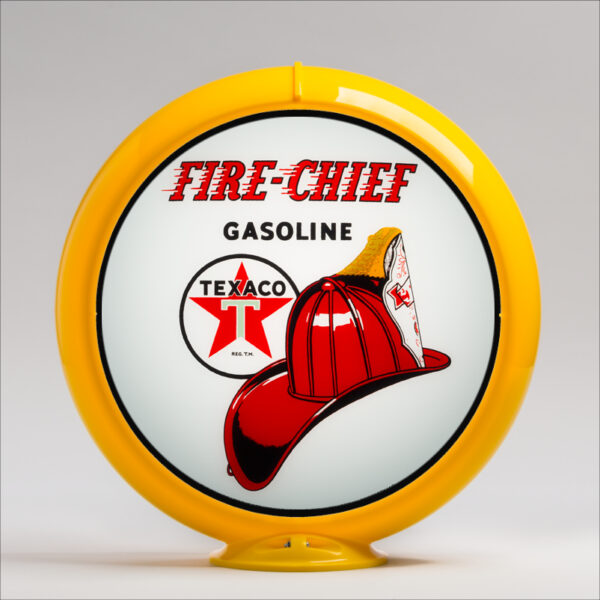 Texaco Fire Chief 13.5" Gas Pump Globe with yellow plastic body