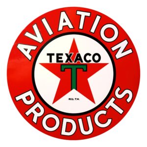 Texaco Aviation Products 12" round vinyl decal