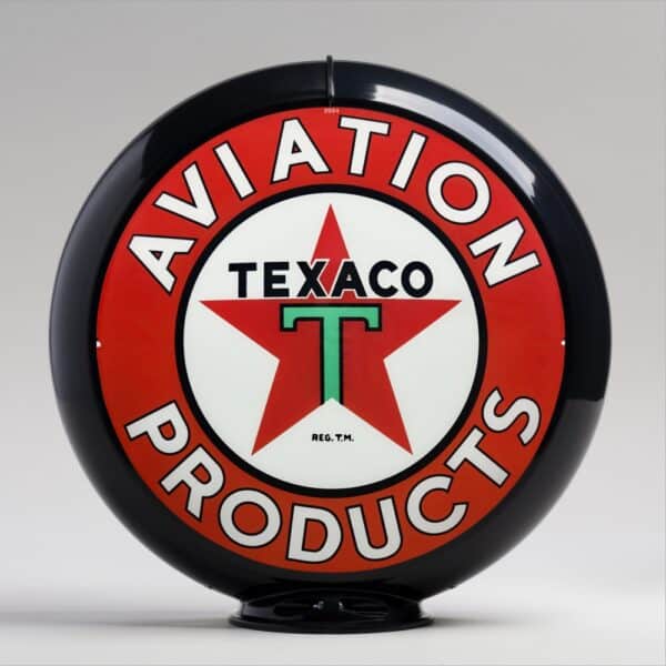 Texaco Aviation 13.5" Gas Pump Globe with black plastic body