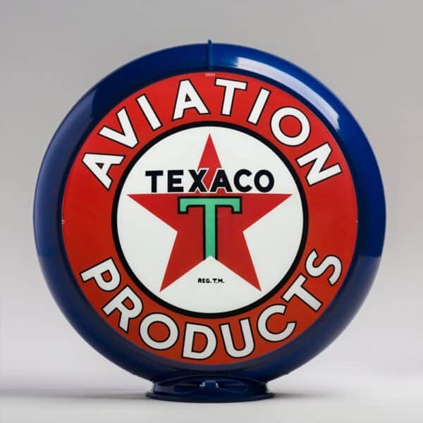 Texaco Aviation 13.5" Gas Pump Globe with dark blue plastic body