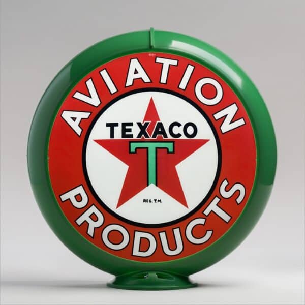 Texaco Aviation 13.5" Gas Pump Globe with green plastic body