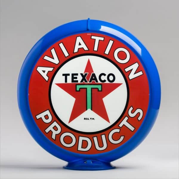 Texaco Aviation 13.5" Gas Pump Globe with light blue plastic body