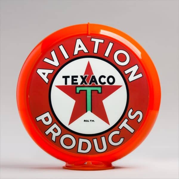 Texaco Aviation 13.5" Gas Pump Globe with orange plastic body