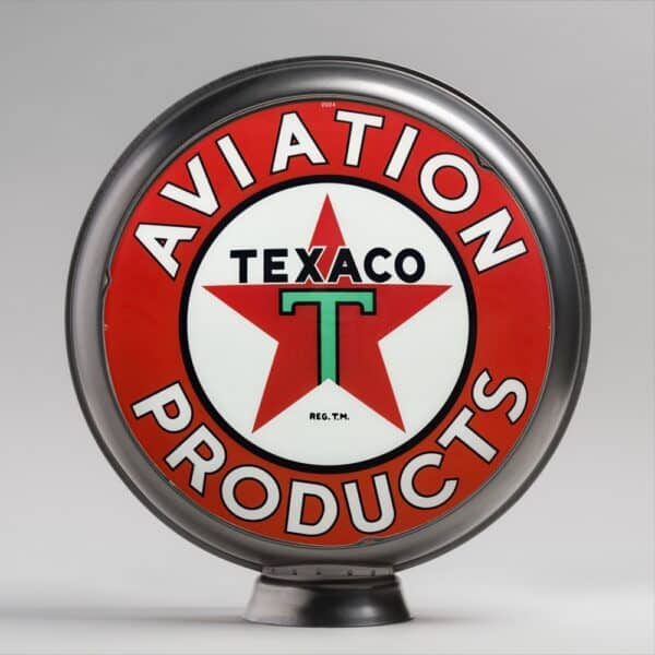 Texaco Aviation 13.5" Gas Pump Globe with unpainted steel body