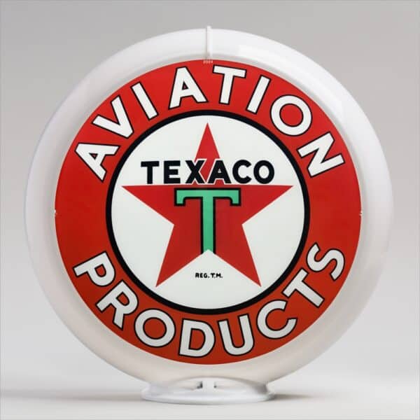 Texaco Aviation 13.5" Gas Pump Globe with white plastic body