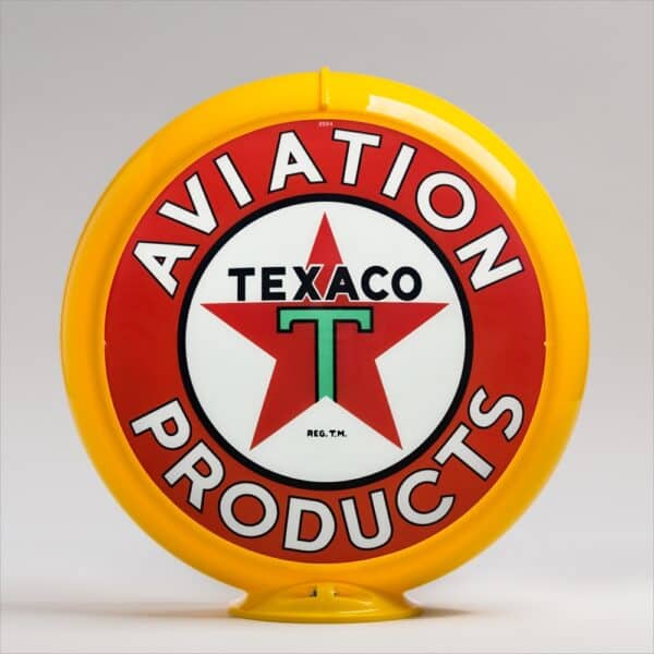 Texaco Aviation 13.5" Gas Pump Globe with yellow plastic body