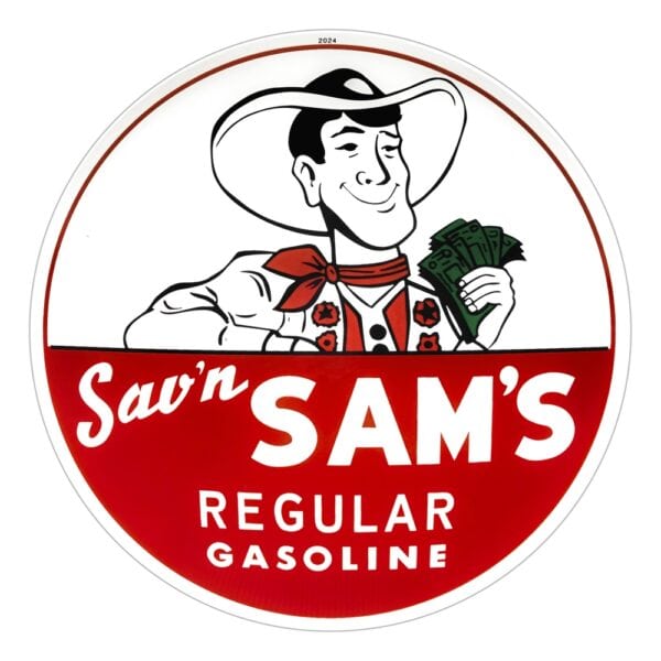 Sav'n Sam's Regular Gasoline 13.5" Gas Pump Globe single lens