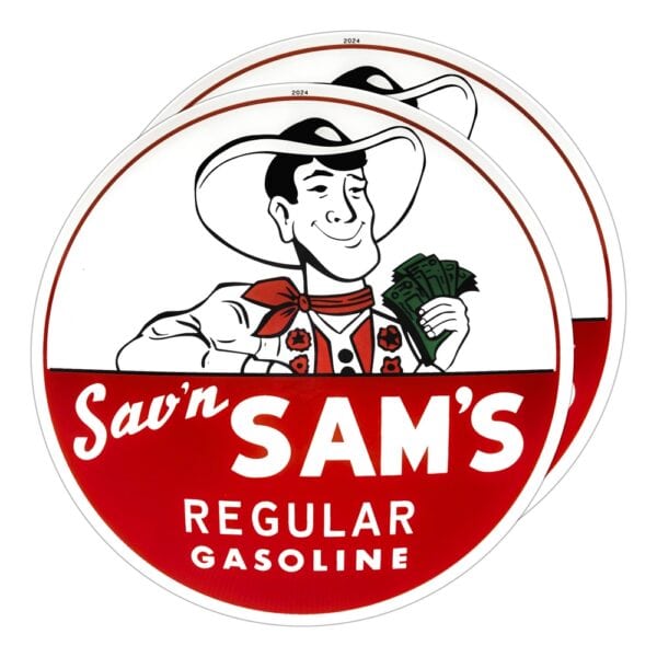 Sav'n Sam's Regular Gasoline 13.5" Gas Pump Globe lens pair