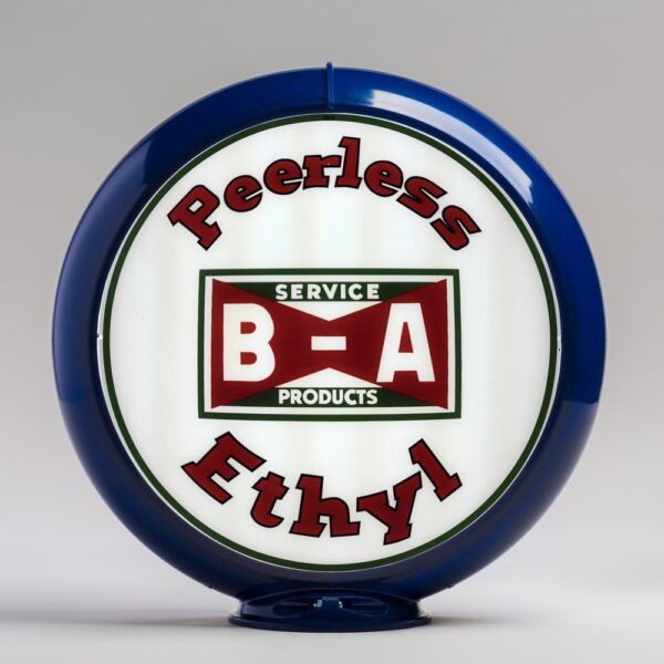 B/A Peerless 13.5" Gas Pump Globe with dark blue plastic body