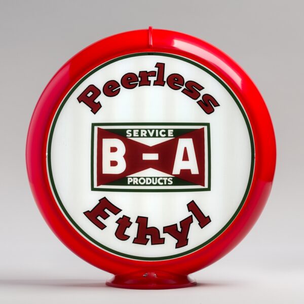 B/A Peerless 13.5" Gas Pump Globe with red plastic body