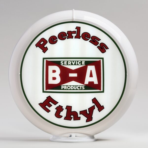 B/A Peerless 13.5" Gas Pump Globe with white plastic body