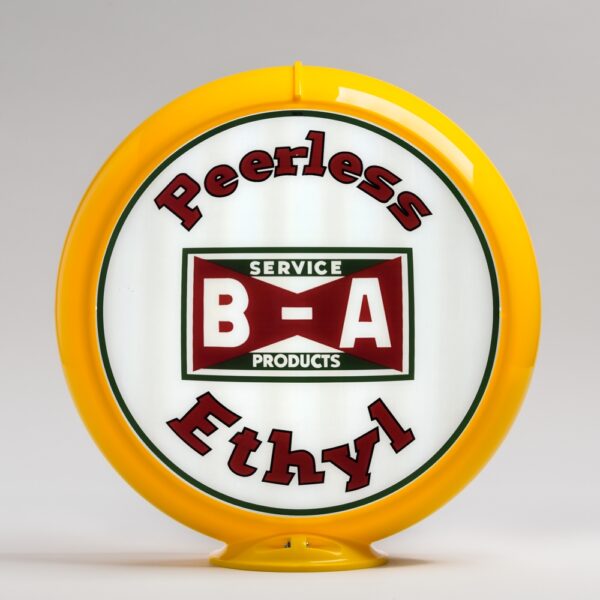B/A Peerless 13.5" Gas Pump Globe with yellow plastic body